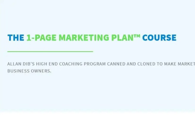 Allan Dib – The 1-Page Marketing Plan Course Download Download