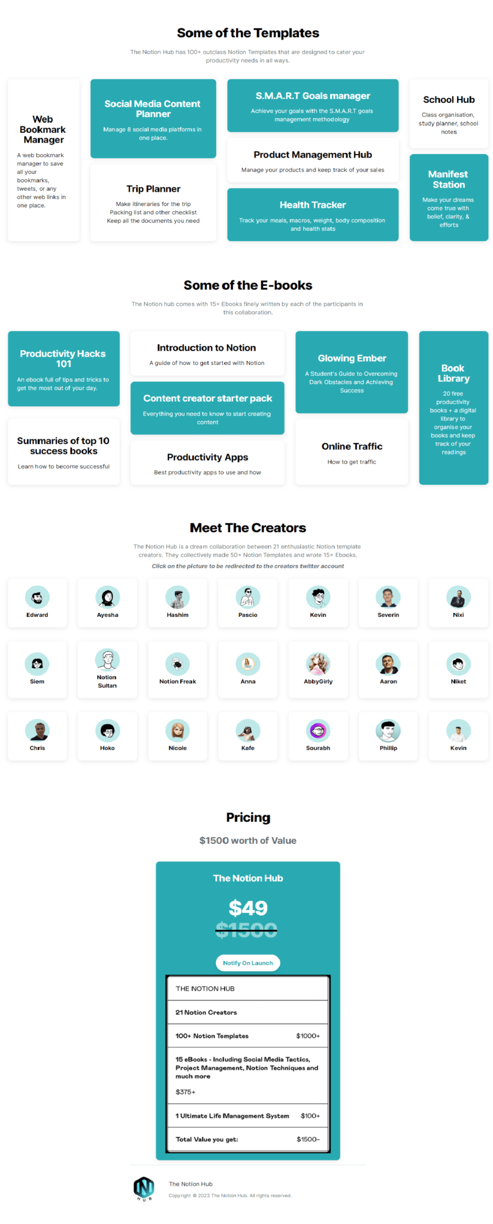 Notion Hub – 21 Creators Ft. Pascio I 100+ Templates I 15 eBooks I The Giga Brain Download Download