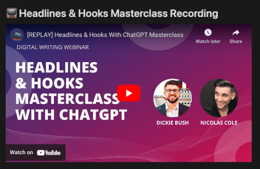 Ship30For30 – Headlines & Hooks Masterclass with ChatGPT Update Download Download